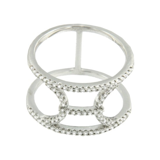 ESCAPE, anillo de plata con circonitas - Roman Joyero