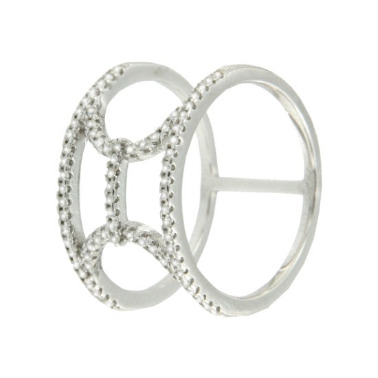 ESCAPE, anillo de plata con circonitas - Roman Joyero