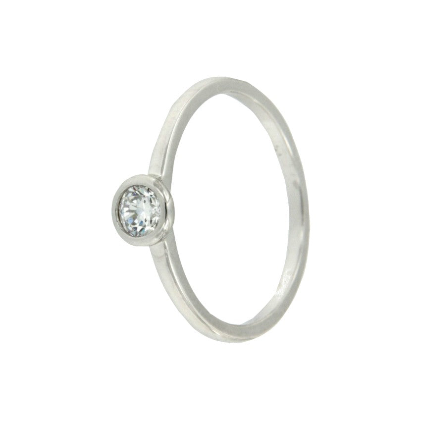 EUFORIA, solitario de plata con circonita - Roman Joyero