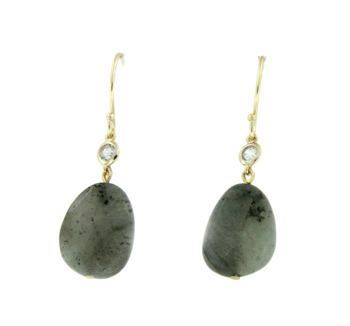 AFRODISIO, pendientes en plata de ley con circonitas y labradorite - Roman Joyero