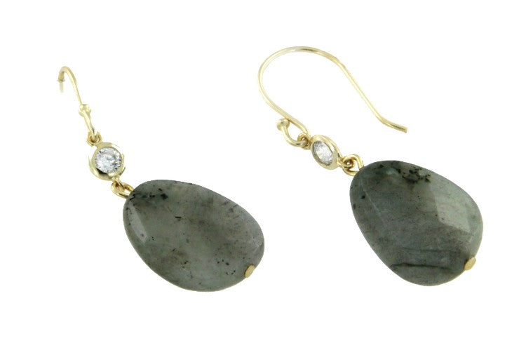 AFRODISIO, pendientes en plata de ley con circonitas y labradorite - Roman Joyero