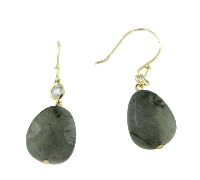 AFRODISIO, pendientes en plata de ley con circonitas y labradorite - Roman Joyero