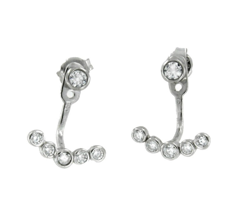 AMADEO, pendientes en plata de ley con circonitas - Roman Joyero