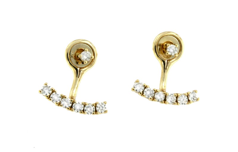 ANUILLAN, pendientes en plata de ley dorados y circonitas - Roman Joyero