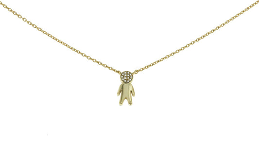 COYAHUE, cadena corta de plata dorada con niño - Roman Joyero