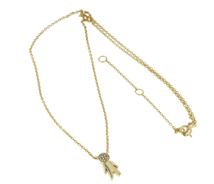 COYAHUE, cadena corta de plata dorada con niño - Roman Joyero