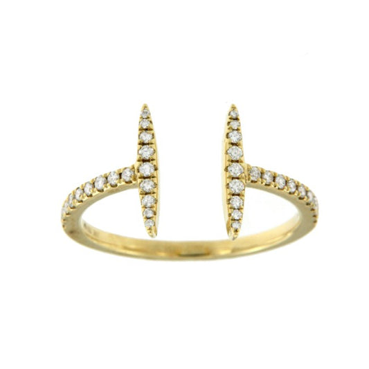 ANAMBE, anillo de oro amarillo con diamantes - Roman Joyero