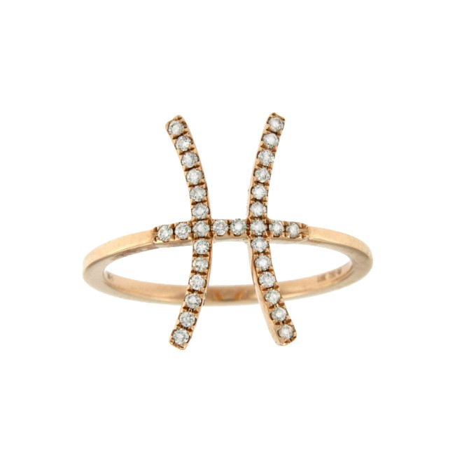 AMURAL, anillo de oro rosa con diamantes - Roman Joyero