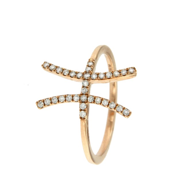 AMURAL, anillo de oro rosa con diamantes - Roman Joyero