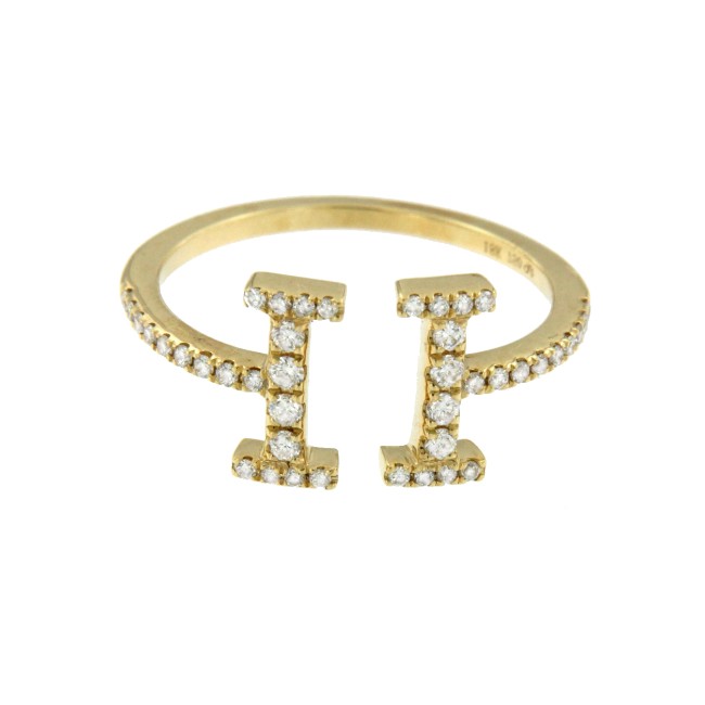 ALUVION, anillo de oro amarillo con diamantes - Roman Joyero