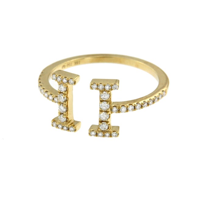 ALUVION, anillo de oro amarillo con diamantes - Roman Joyero