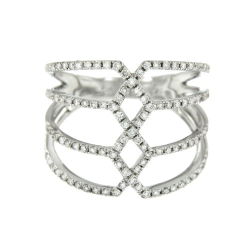 ASRAEL, anillo de oro blanco con diamantes - Roman Joyero