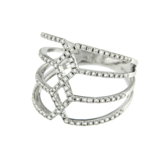 ASRAEL, anillo de oro blanco con diamantes - Roman Joyero