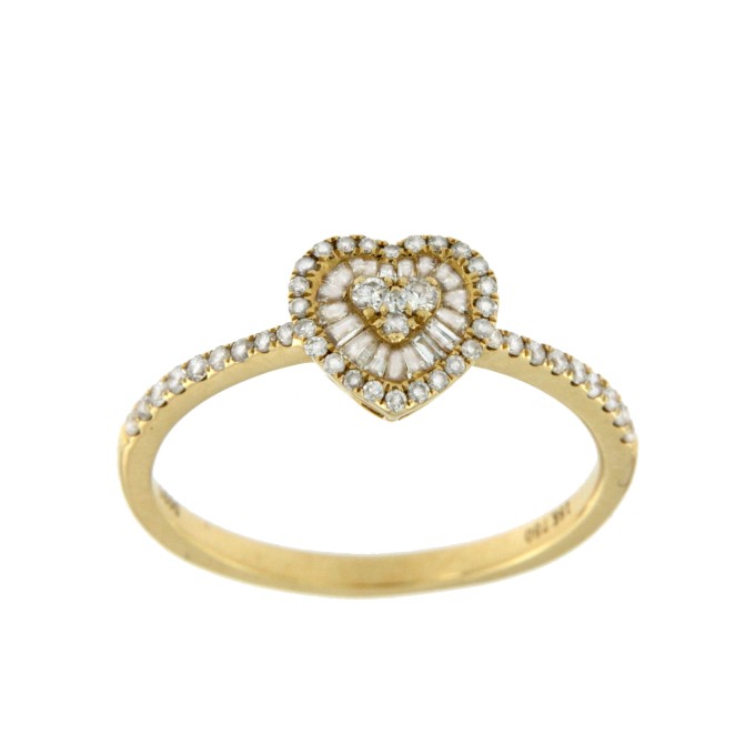 CASANDRA, anillo de oro amarillo con diamantes - Roman Joyero