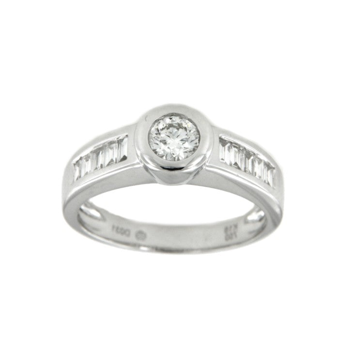 COLUMBUS, anillo-solitario de pedida en oro blanco - Roman Joyero