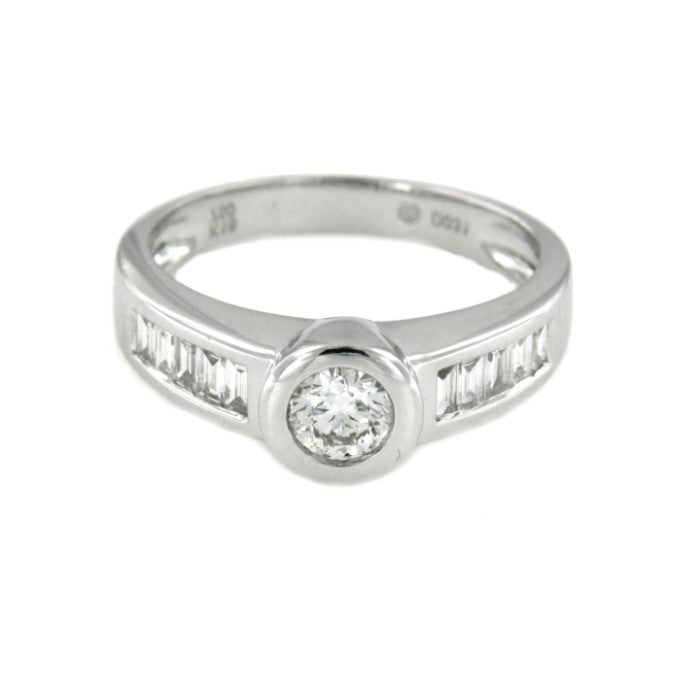 COLUMBUS, anillo-solitario de pedida en oro blanco - Roman Joyero