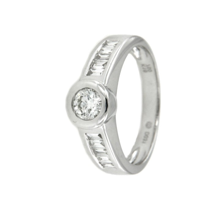COLUMBUS, anillo-solitario de pedida en oro blanco - Roman Joyero