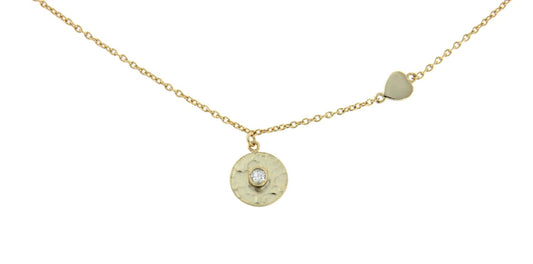 HELIO, collar de plata dorada y dije con circonita. - Roman Joyero