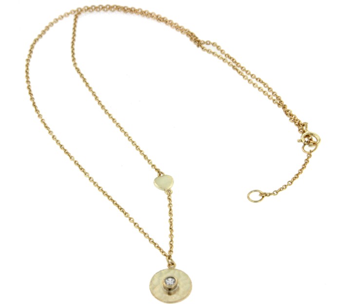 HELIO, collar de plata dorada y dije con circonita. - Roman Joyero