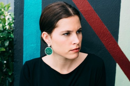 LEOCARES, pendientes de plata dorada con jade verde - Roman Joyero