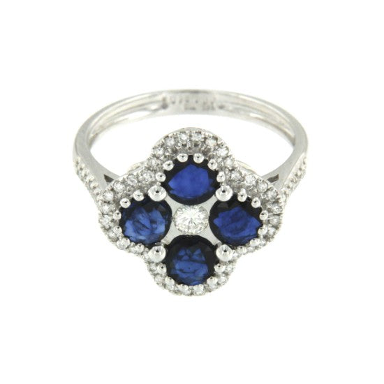 KAIOA, anillo de compromiso con diamante y zafiro - Roman Joyero