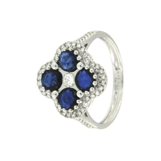 KAIOA, anillo de compromiso con diamante y zafiro - Roman Joyero