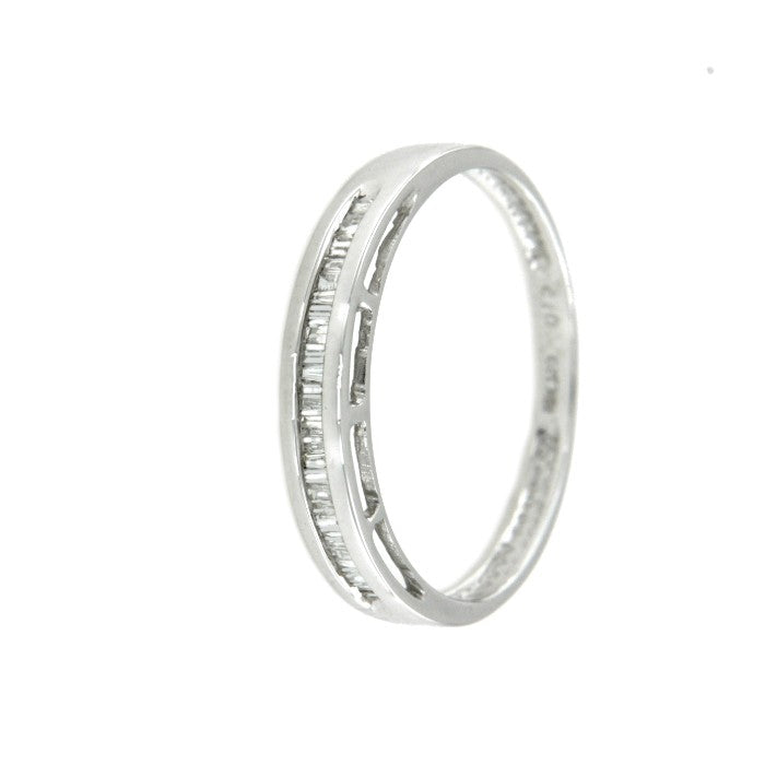 LAGUN, alianza de oro blanco y diamantes - Roman Joyero