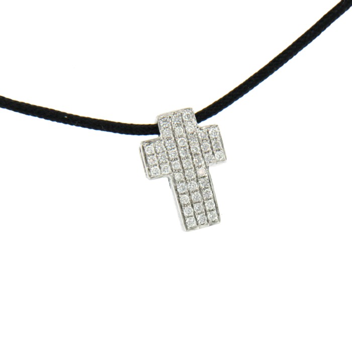 KRUPS, cruz de oro blanco y diamantes - Roman Joyero