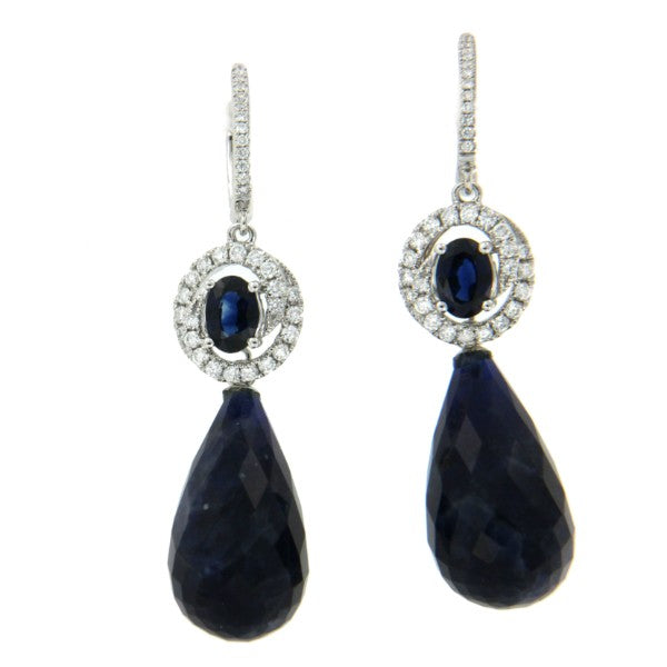 BRIEF, pendientes desmontables de brillantes y zafiros - Roman Joyero