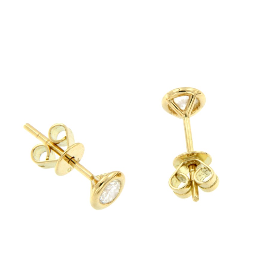 BRODY, pendientes cortos de oro y diamantes - Roman Joyero