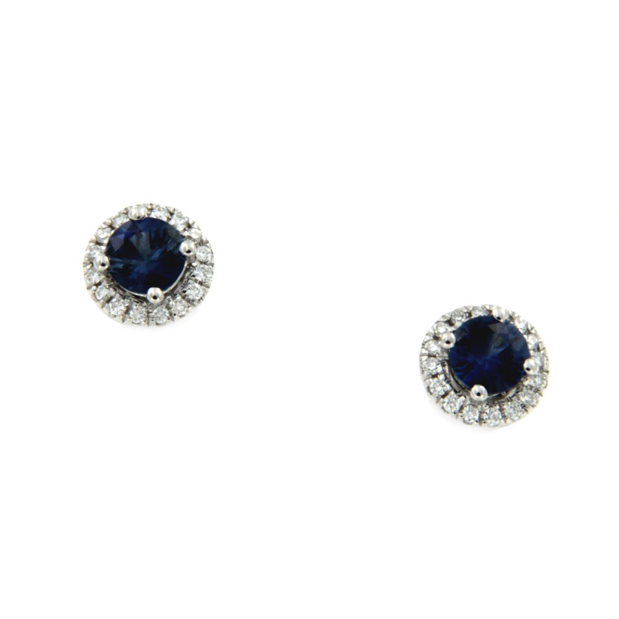BROKEN, pendientes cortos de diamantes y zafiros - Roman Joyero