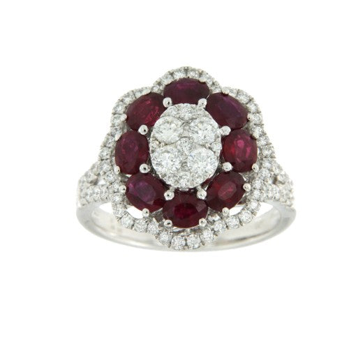 DRALON, anillo de diamantes y rubíes - Roman Joyero