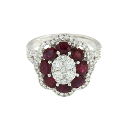 DRALON, anillo de diamantes y rubíes - Roman Joyero