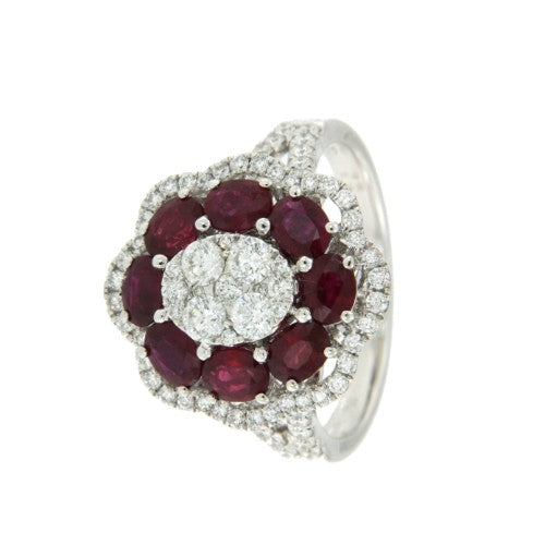DRALON, anillo de diamantes y rubíes - Roman Joyero