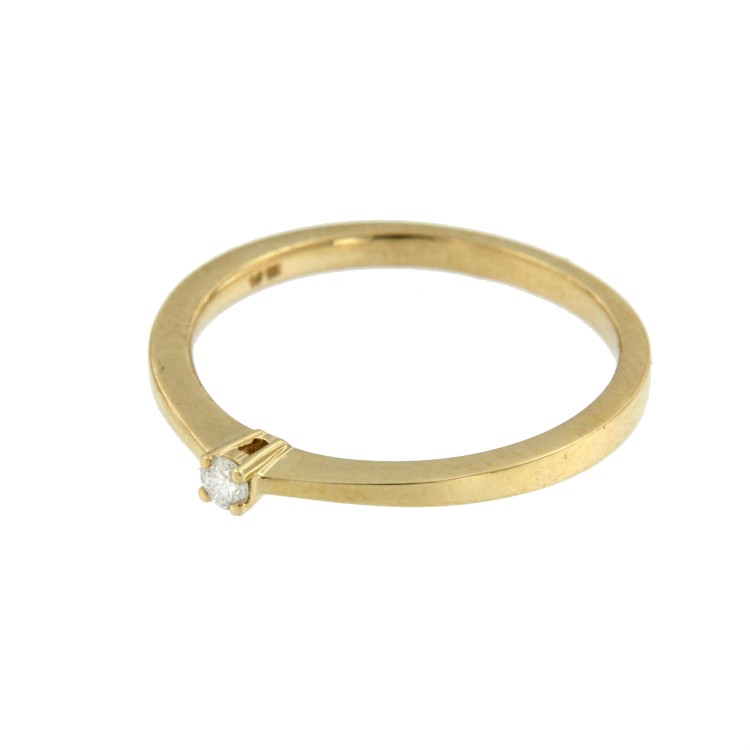DREHER, anillo de compromiso fino en oro amarillo - Roman Joyero