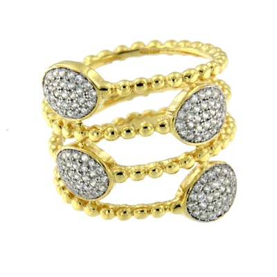 ELENA, anillo ancho de plata con circonitas