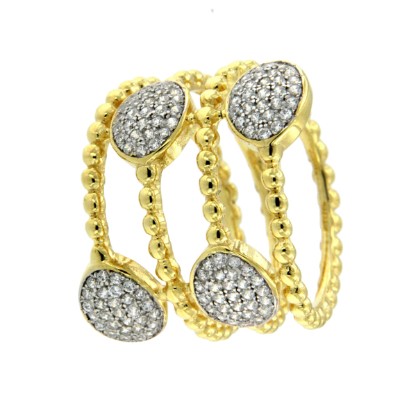 ELENA, anillo ancho de plata con circonitas