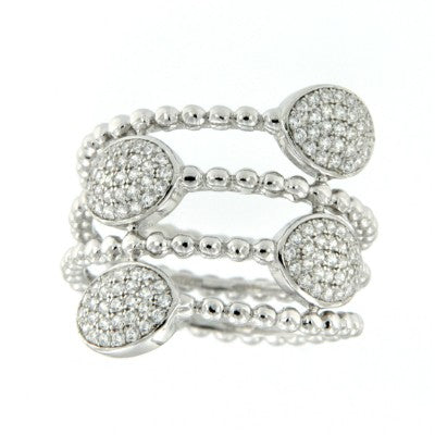 ELENA, anillo ancho de plata con circonitas