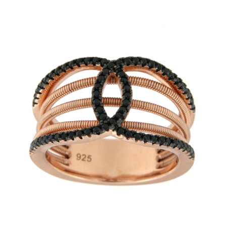 LENA, anillo de plata con circonitas de colores - Roman Joyero