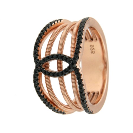 LENA, anillo de plata con circonitas de colores - Roman Joyero