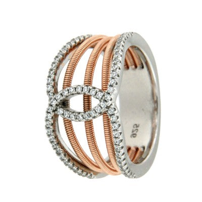 LENA, anillo de plata con circonitas de colores - Roman Joyero