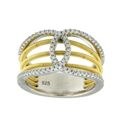 LENA, anillo de plata con circonitas de colores - Roman Joyero