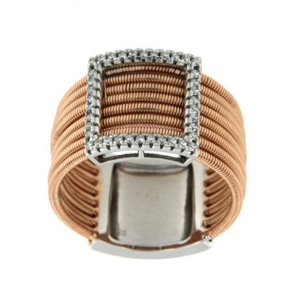 SVETA, anillo ancho de plata con circonitas - Roman Joyero