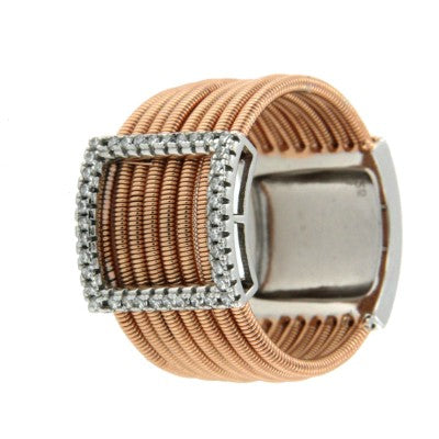 SVETA, anillo ancho de plata con circonitas - Roman Joyero