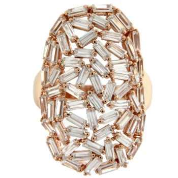 EKATERINA, anillo extra ancho de plata con circonitas - Roman Joyero