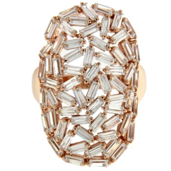 EKATERINA, anillo extra ancho de plata con circonitas - Roman Joyero