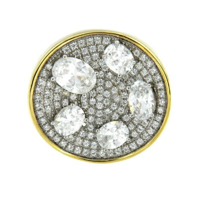 MARIA, anillo redondo de plata con circonitas - Roman Joyero