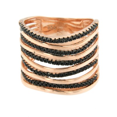 MASHA, anillo de plata ajustador con circonitas