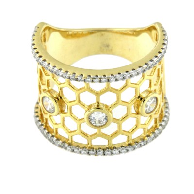 NATASHA, anillo ajustador de plata y circonitas - Roman Joyero