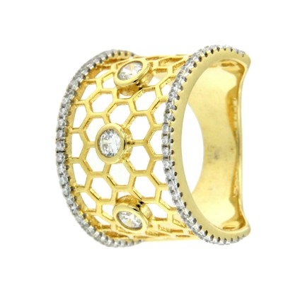 NATASHA, anillo ajustador de plata y circonitas - Roman Joyero